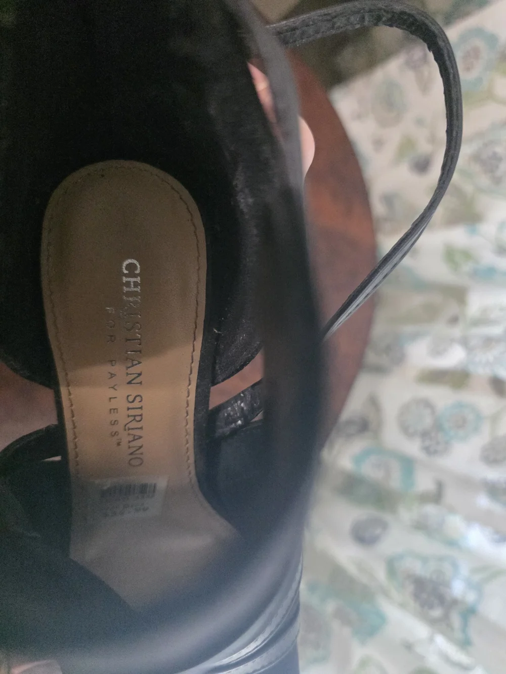 Christian Siriano for Payless Black Faux-Suede Strappy Peep-Toe Heels